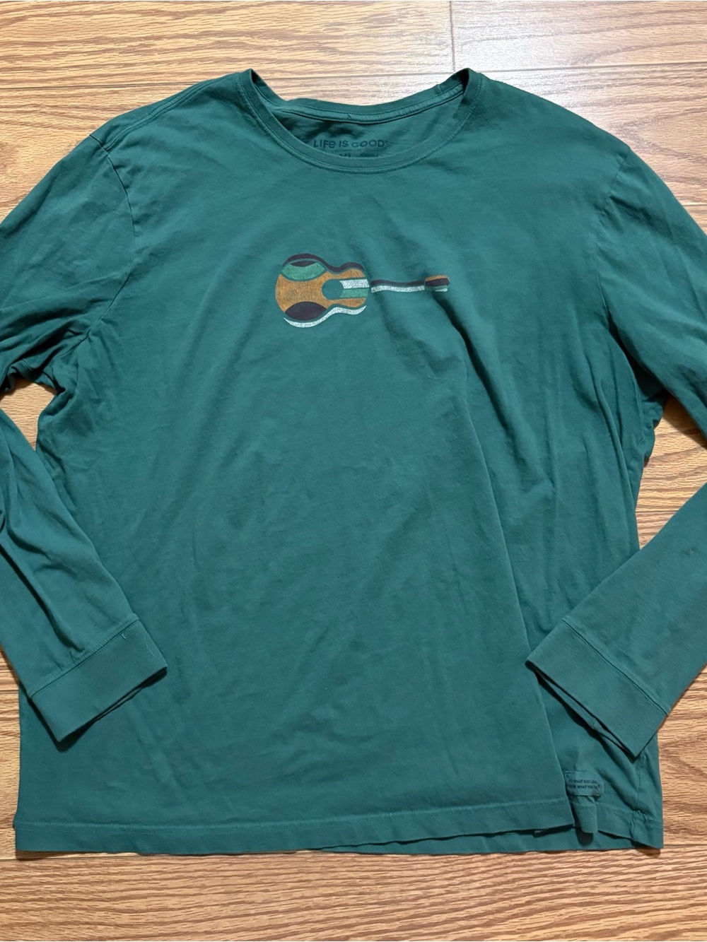 Life is Good Music Guitar Color Long Sleeved Shirt Men’s XL - Picture 2 of 9